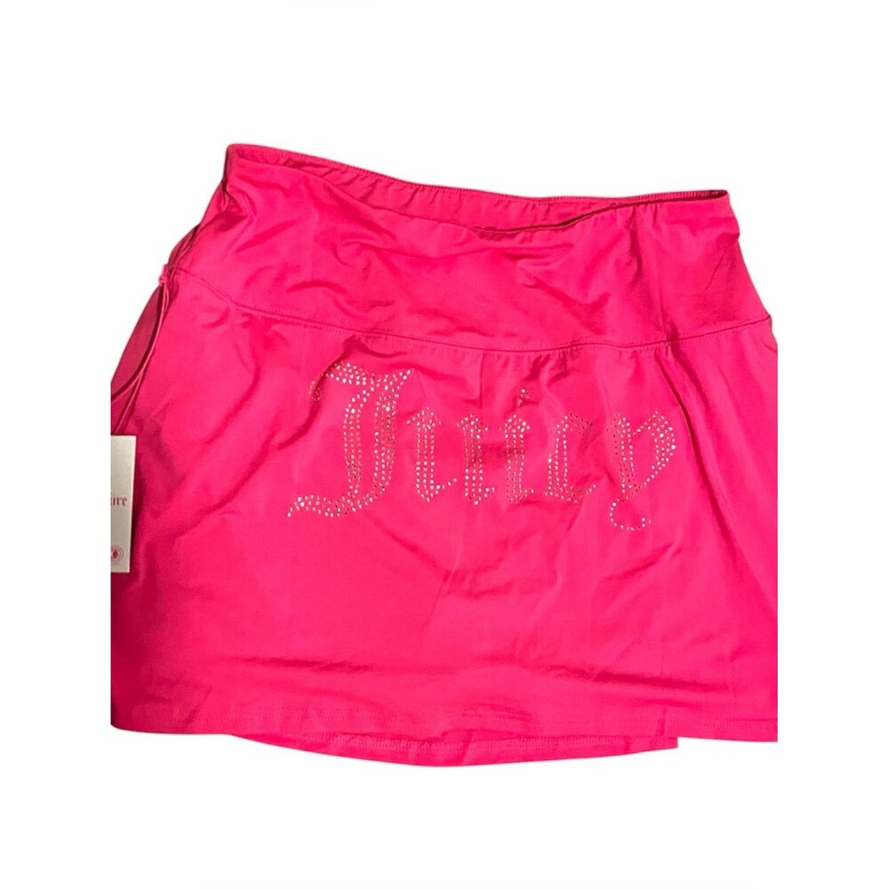 Juicy Couture vintage y2k style Hot Pink Rhinestone Logo skort